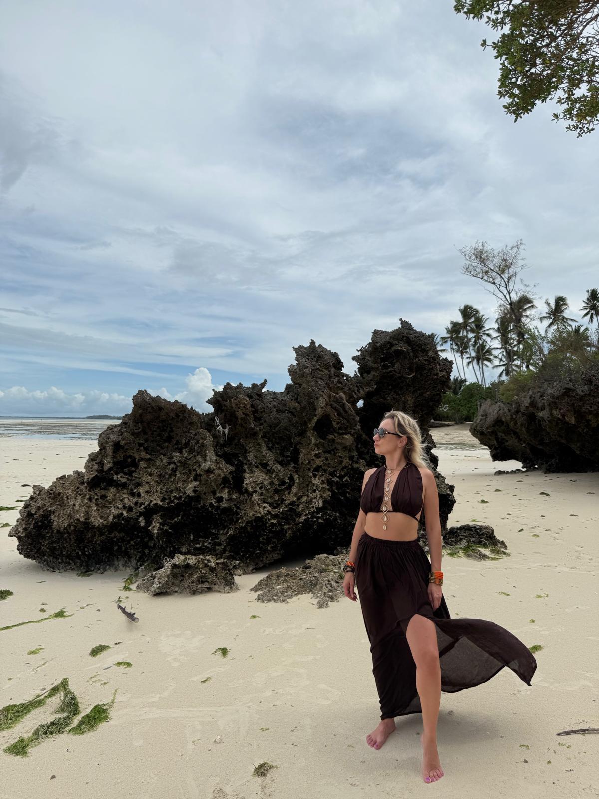 Wrap Top & Skirt Dark Chocolate
