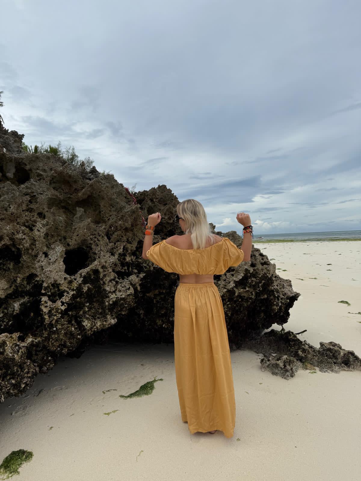 Off-Shoulder Top & Skirt Almond