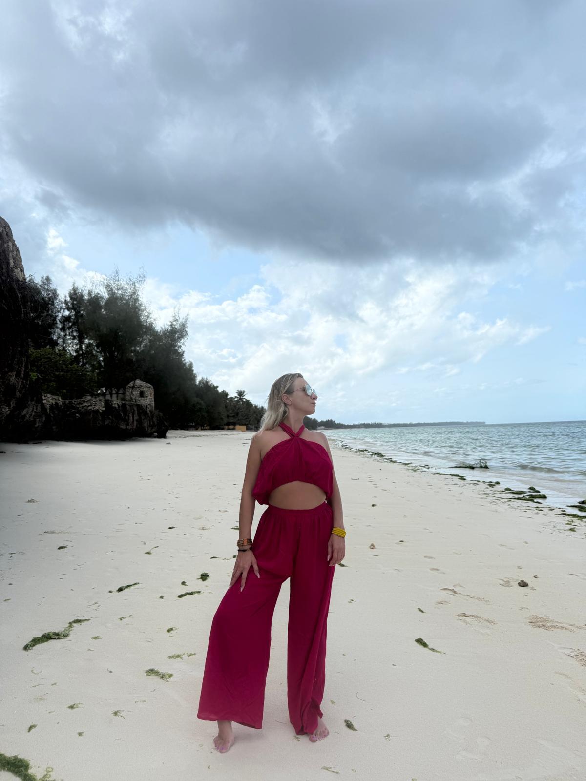 Half Top & Pants Hot Pink