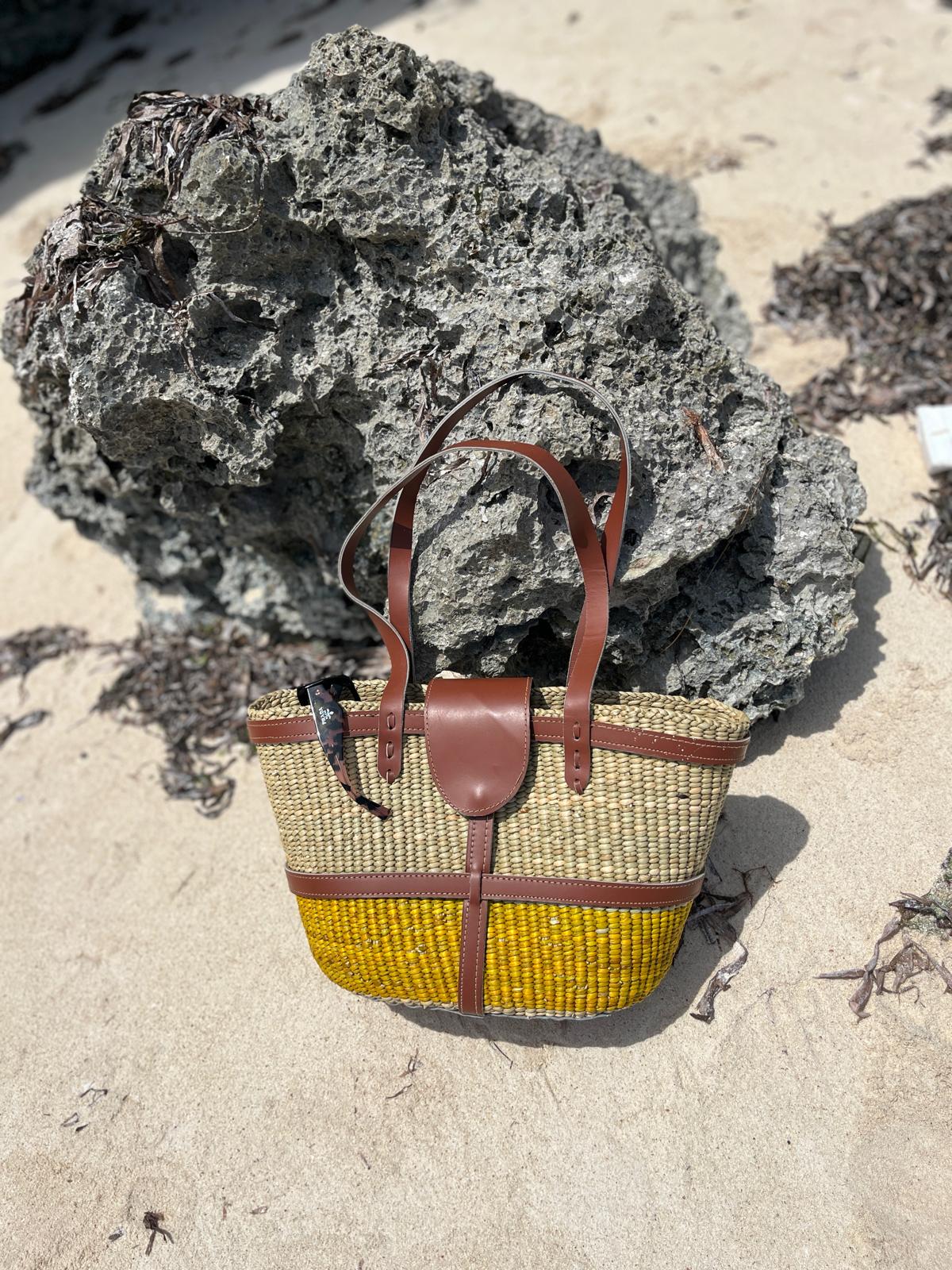 Handwoven African crated bag