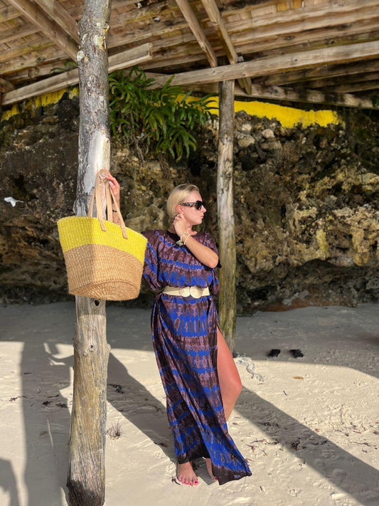 Handwoven Agave Bag – Natural African Tote with Leather Handles