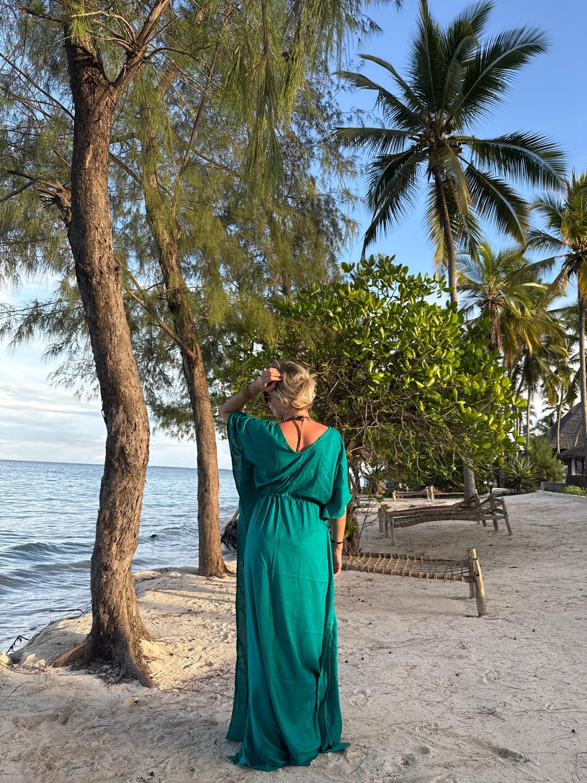 Sukienka Kaftan Turkusowa