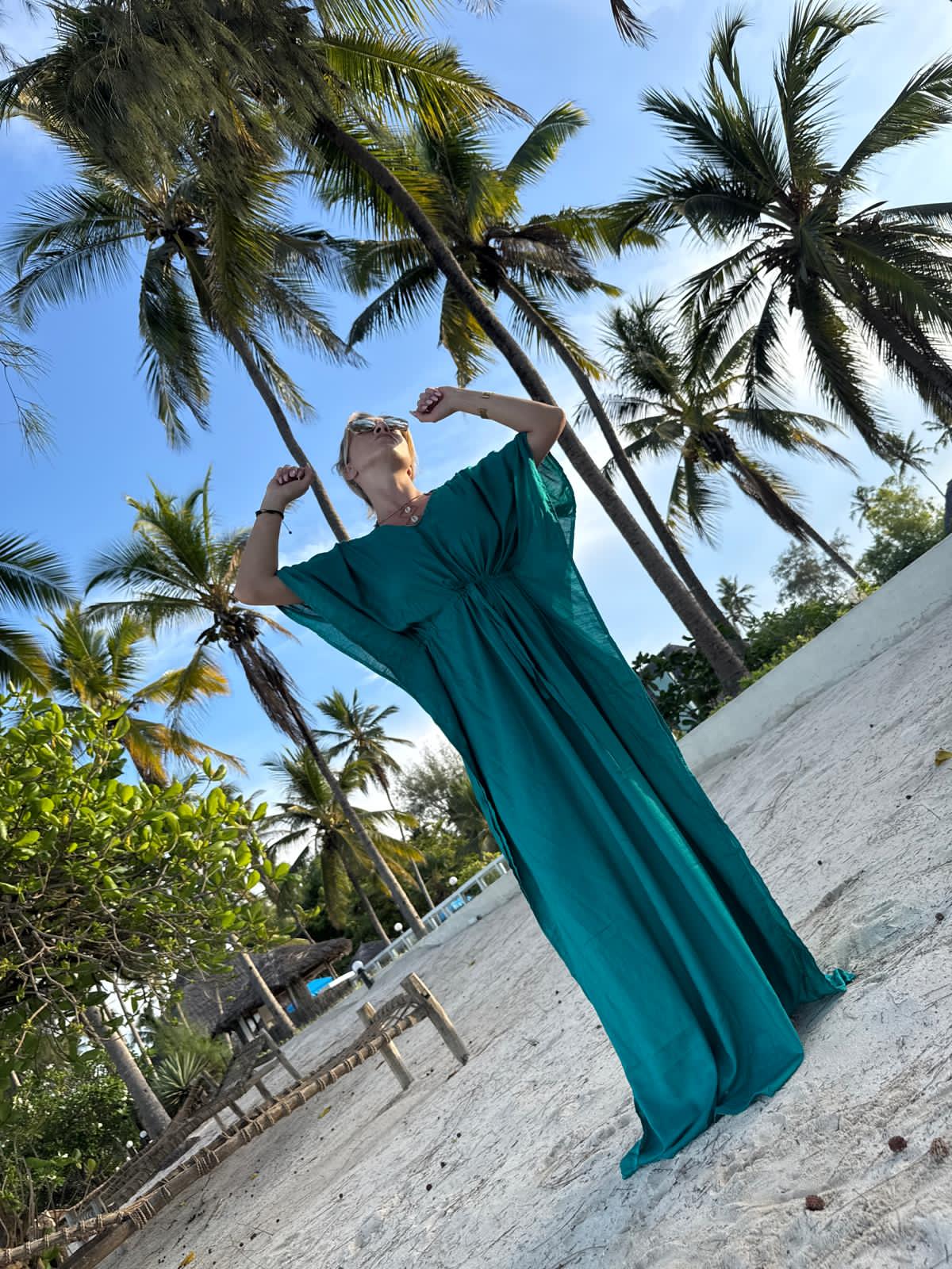 Sukienka Kaftan Turkusowa