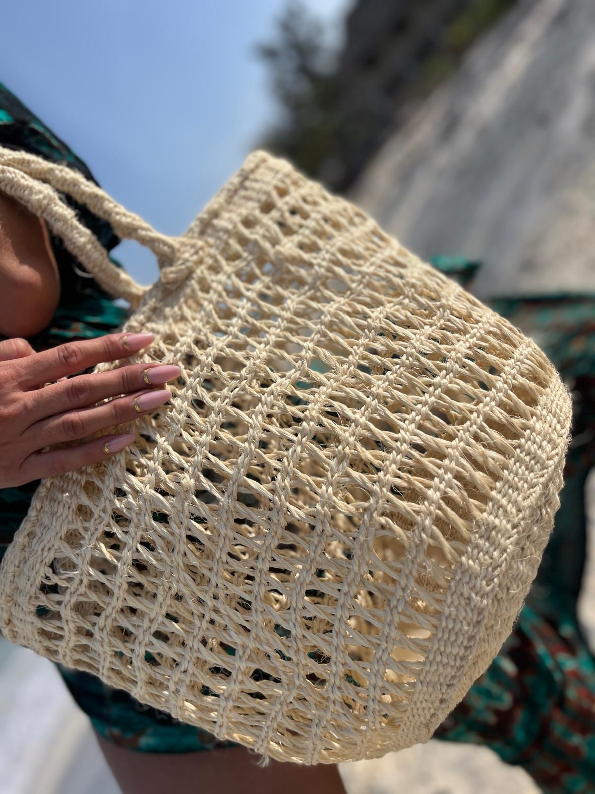 Handmade Boho Beach Bag – Agave Fiber Tote