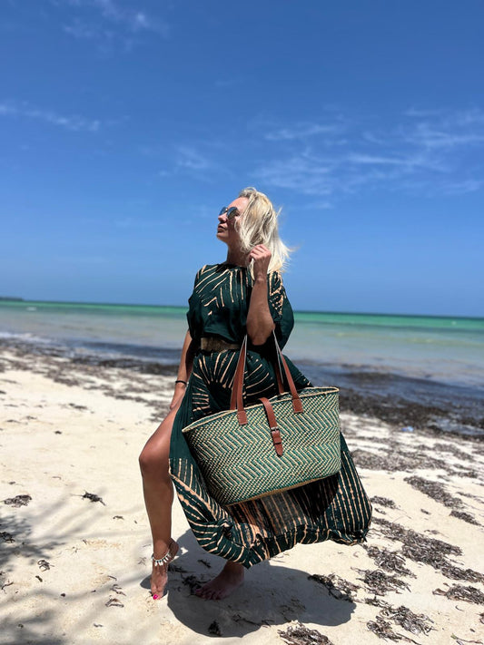 Milulu Grass Handwoven Tote Bag – African Artisan Beach Shopper