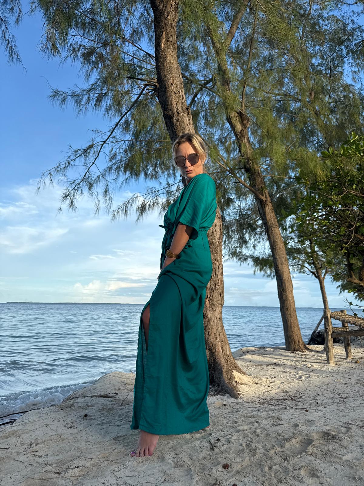 Sukienka Kaftan Turkusowa